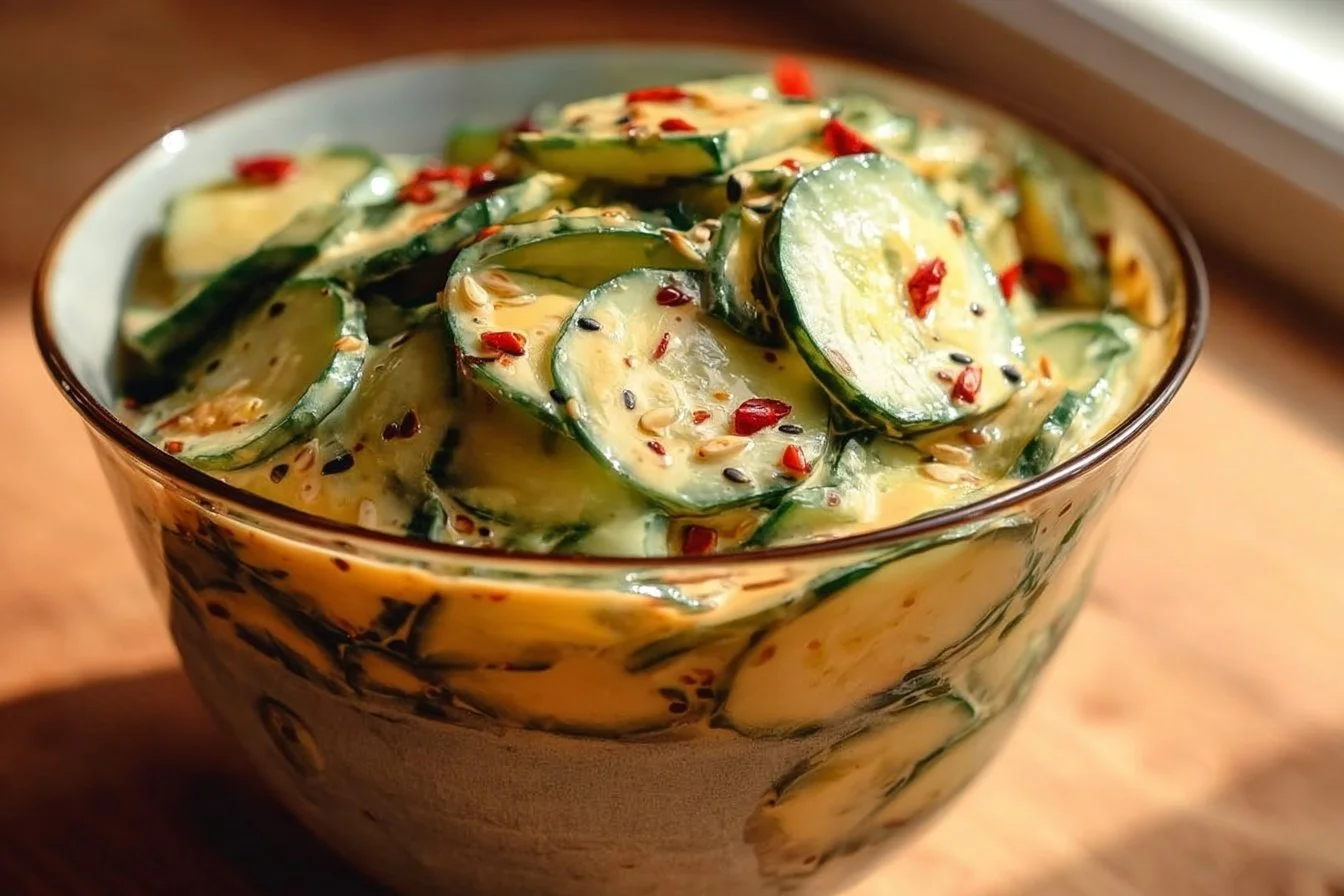 Creamy Asian Cucumber Salad Bowl Recipe