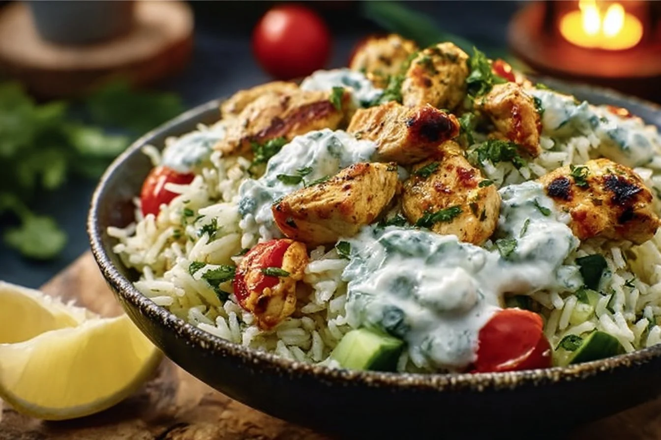 Dump and Bake Chicken Tzatziki Rice