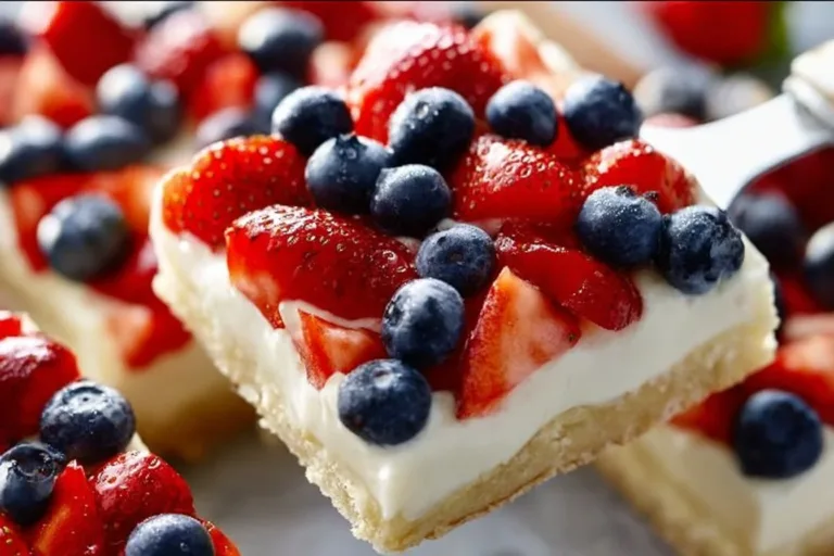 Delicious easy fruit pizza topped with fresh fruits and creamy frosting.