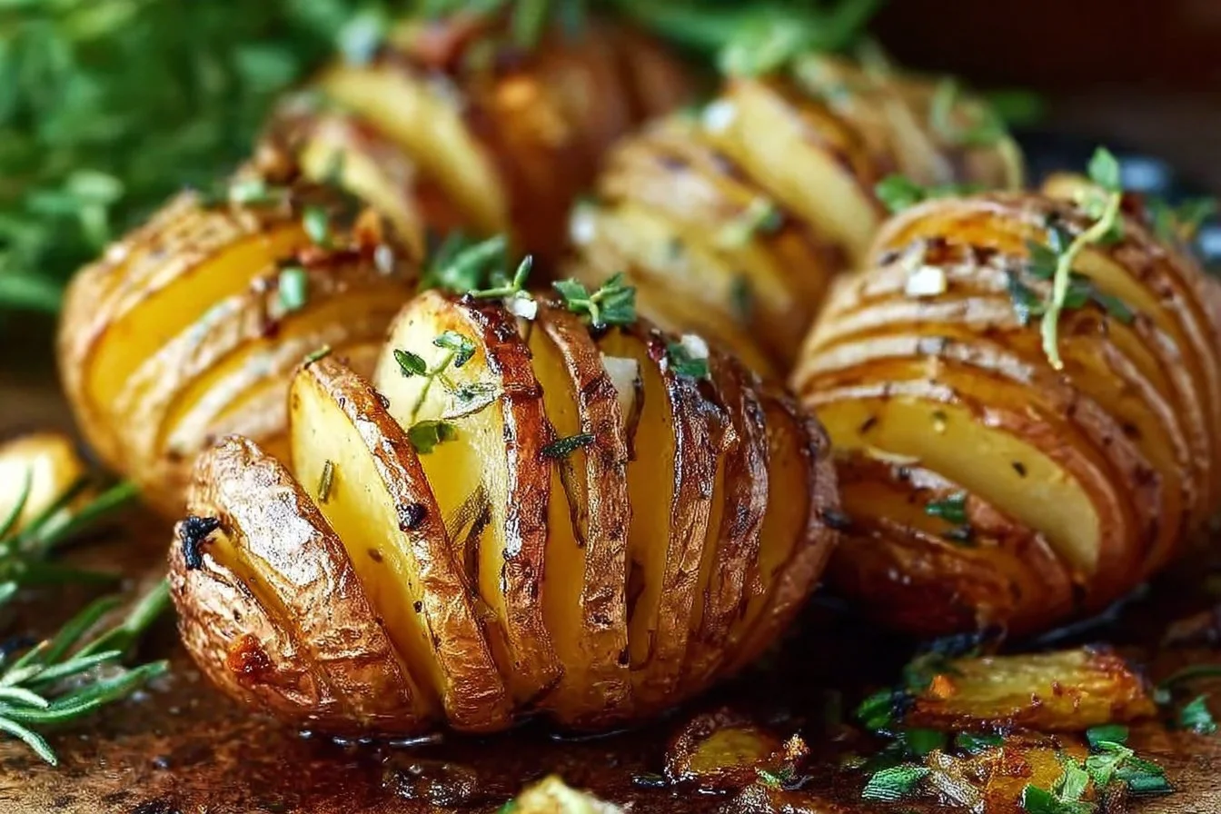 Garlic Herb Hasselback Potatoes