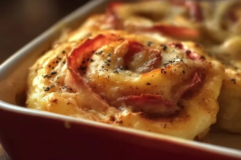 Delicious Ham and Cheese Stromboli with crispy crust and melted cheese