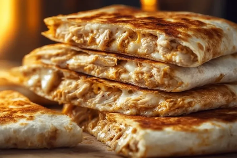 High-protein Chicken Ranch Quesadilla with cheese and ranch dressing