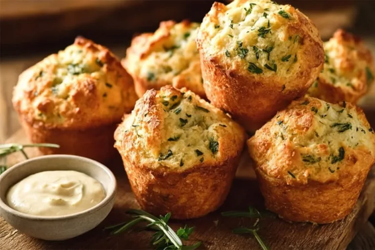 Freshly baked Irish soda bread muffins on a rustic table.