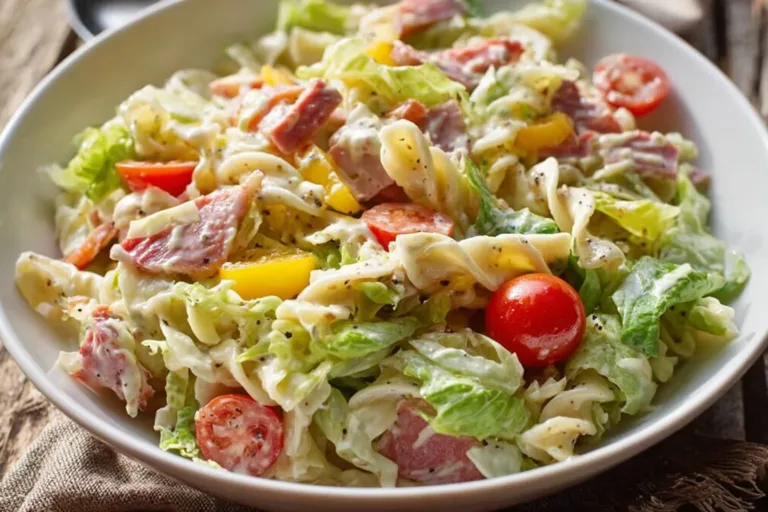 Delicious Italian Grinder Salad with fresh vegetables and Italian flavors.