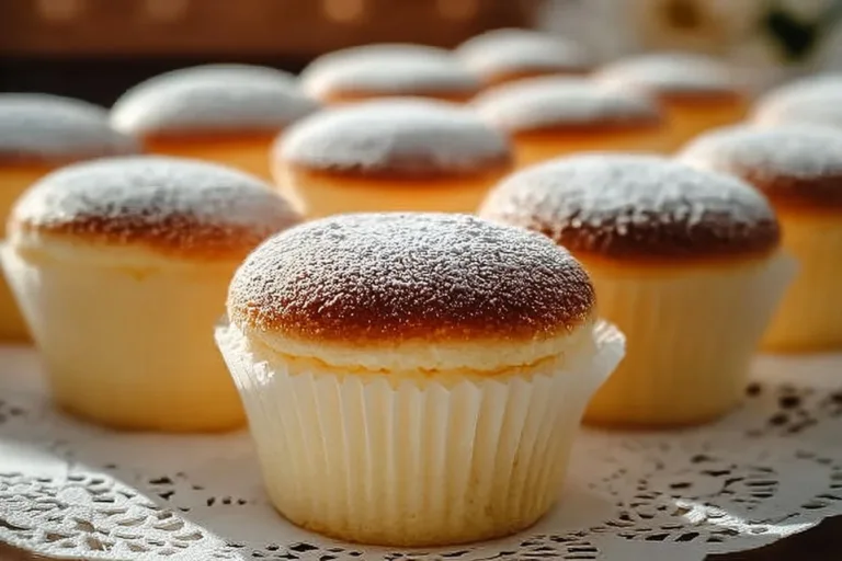 Delicious Japanese Cotton Cheesecake Cupcakes with a fluffy texture