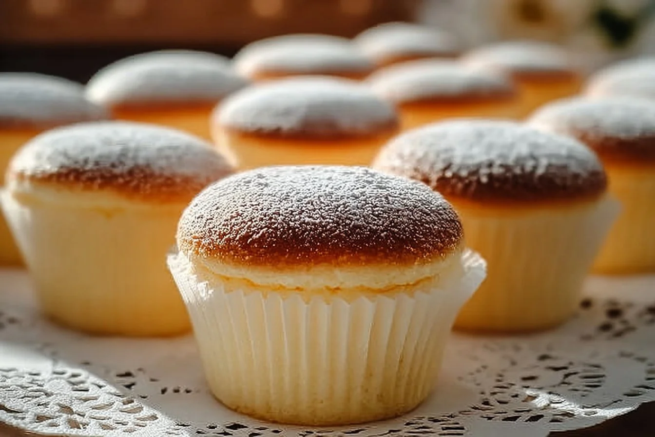 Delicious Japanese Cotton Cheesecake Cupcakes with a fluffy texture