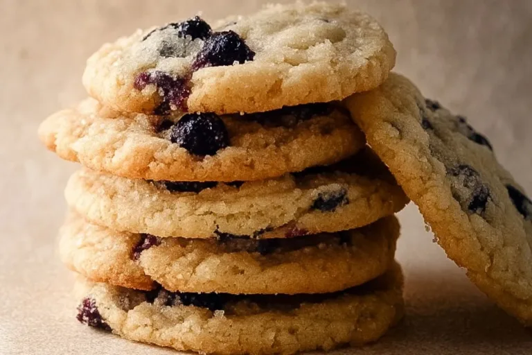 Lemon blueberry cookies topped with fresh blueberries and lemon zest