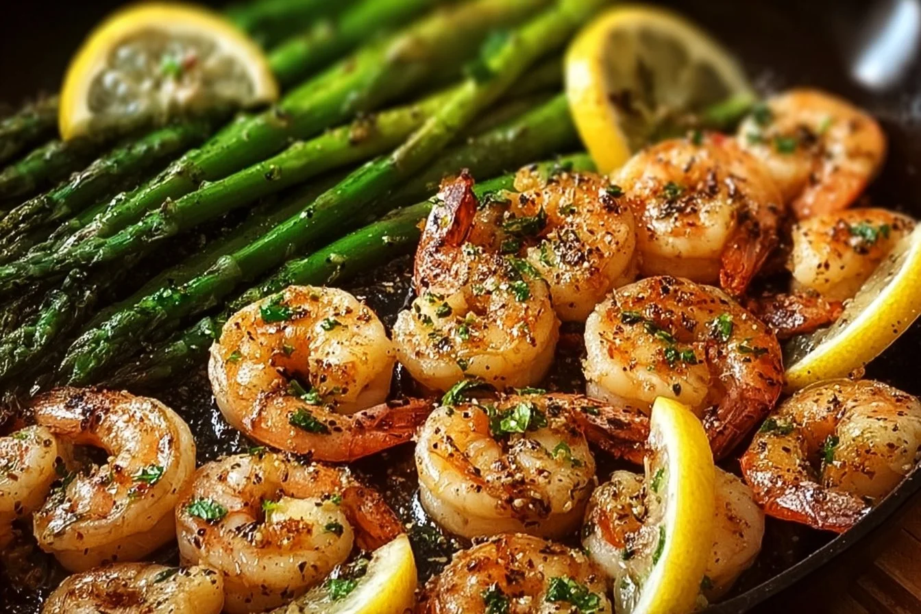 Lemon Garlic Shrimp and Asparagus