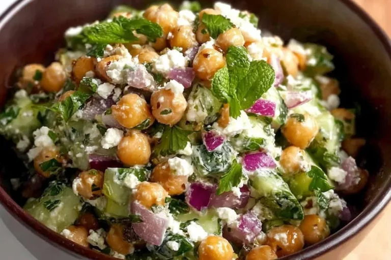 A vibrant Lemon Greek Salad featuring fresh vegetables and zesty dressing.