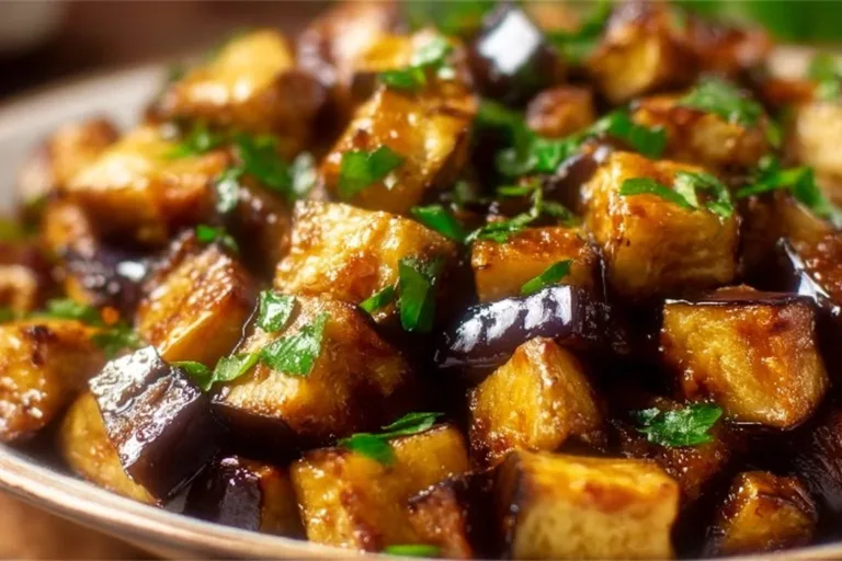 Low-calorie air fryer eggplant cooked to perfection
