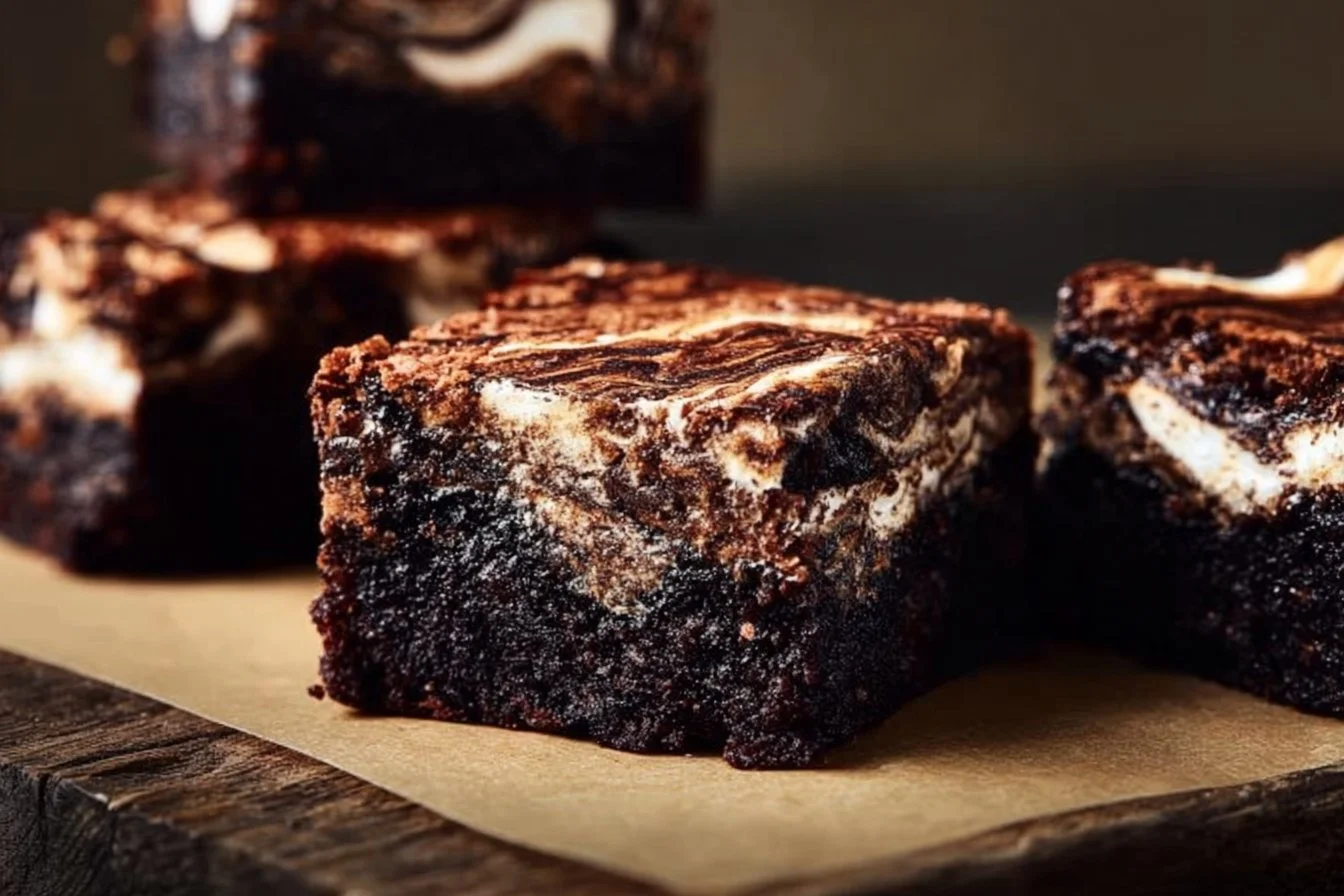 Delicious marshmallow brownies with gooey marshmallow topping