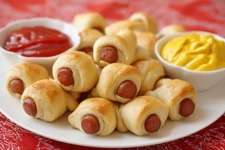 Delicious mini hotdogs served on a platter for a party snack.