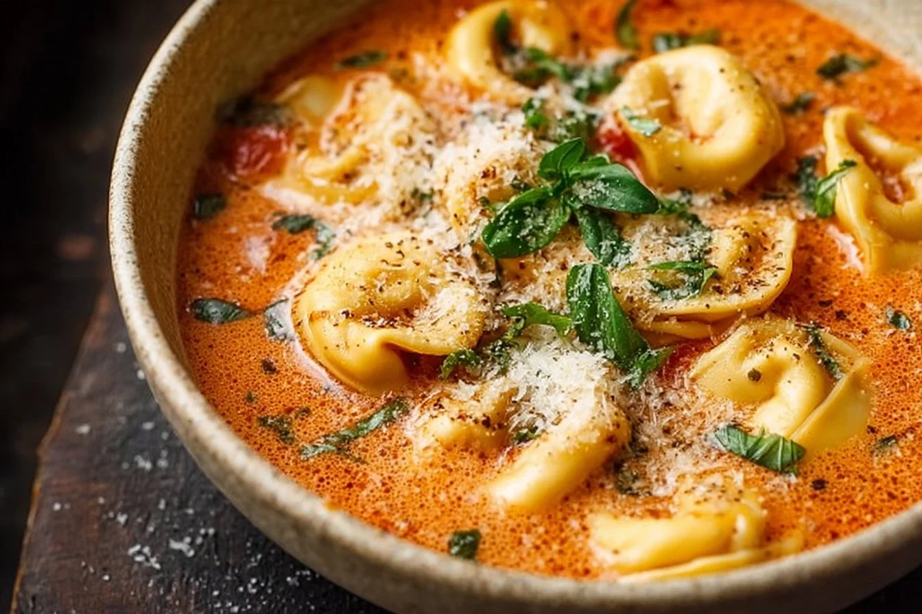 Parmesan Tomato Tortellini Soup