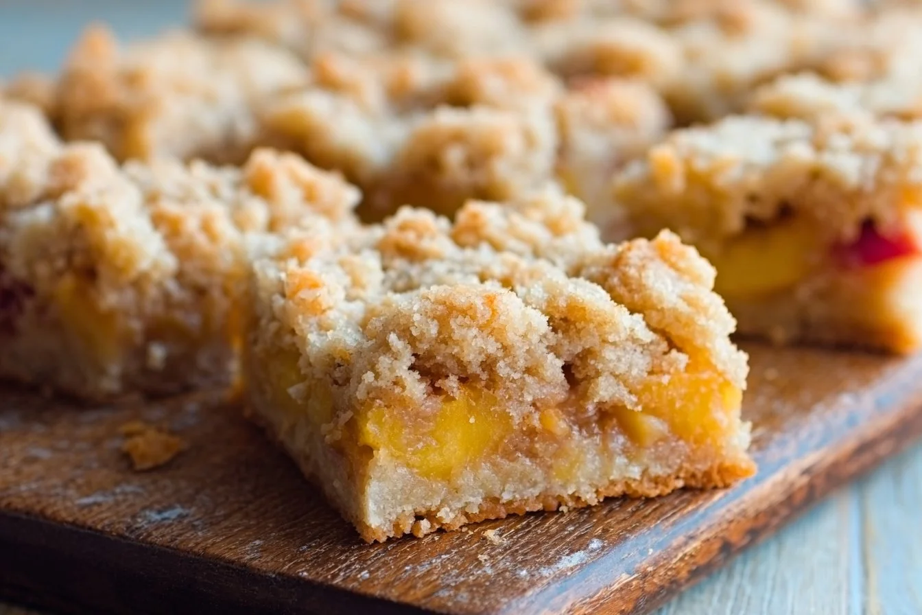 Peaches and Cream Crumble Bars