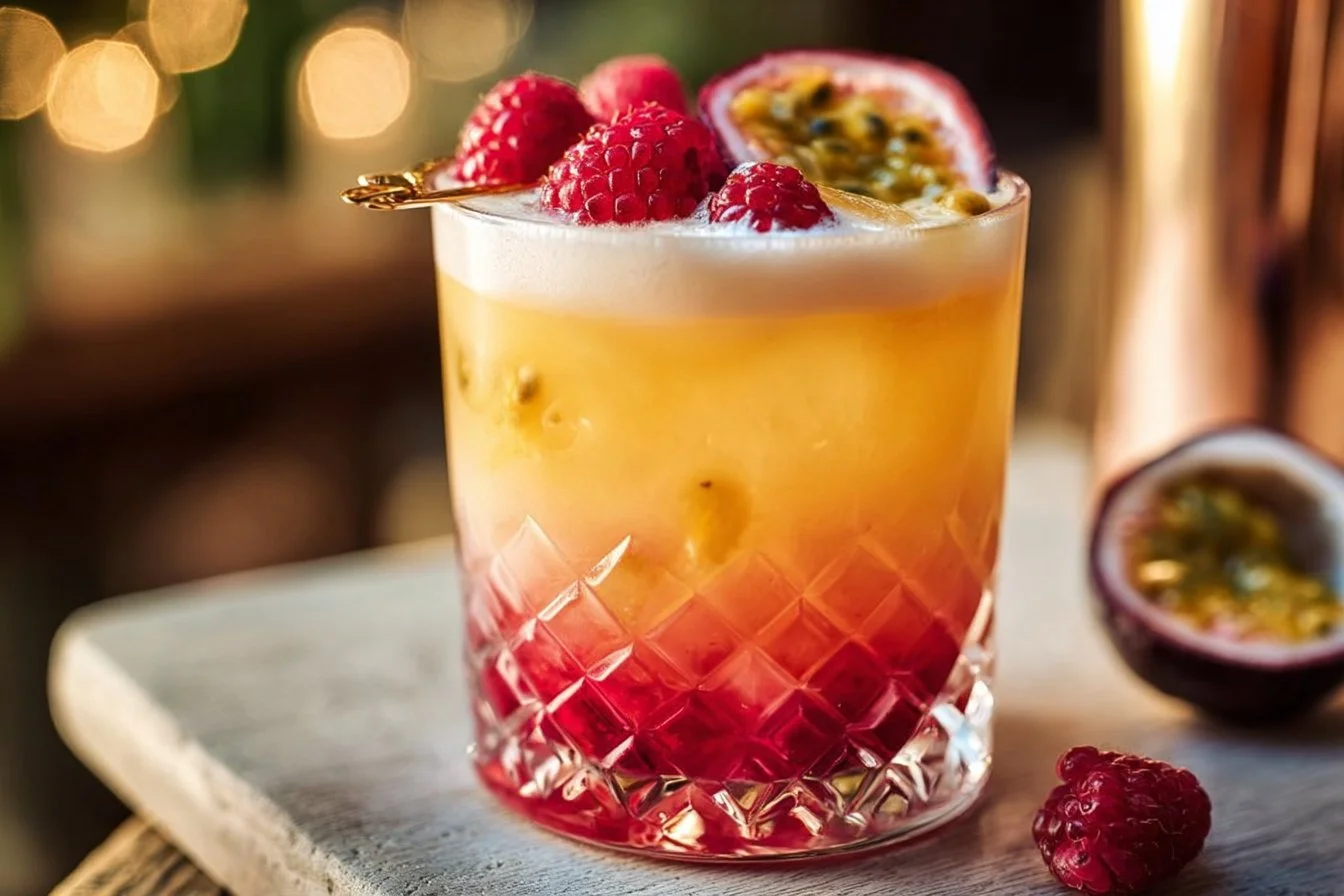 Raspberry Passionfruit Tequila Sour