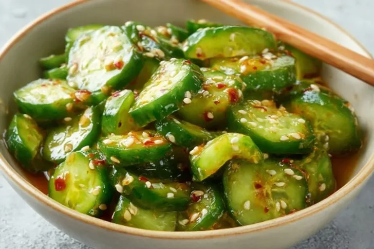 Spicy cucumber salad with fresh vegetables and a zesty dressing