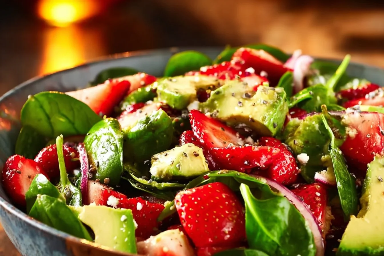 Strawberry Avocado Spinach Salad