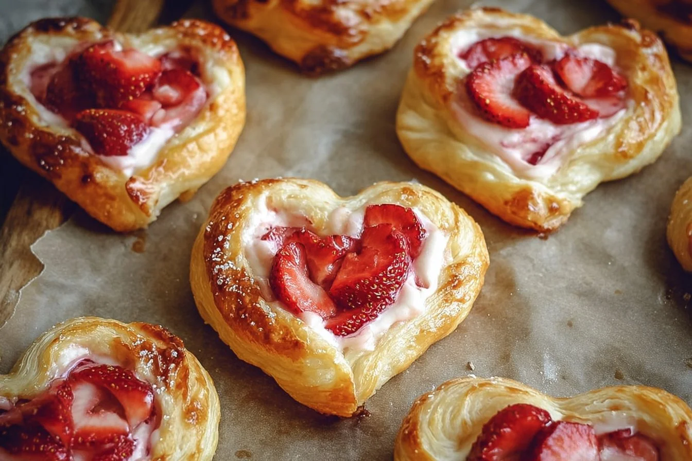 Strawberry Cream Cheese Heart Danishes
