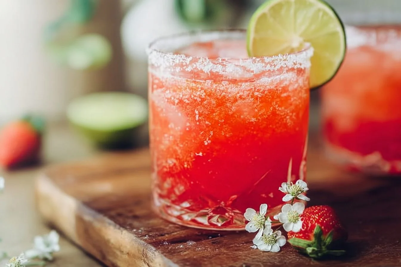 Strawberry Lime Mocktail Margarita