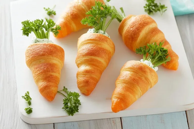Stuffed crescent roll carrots filled with savory ingredients