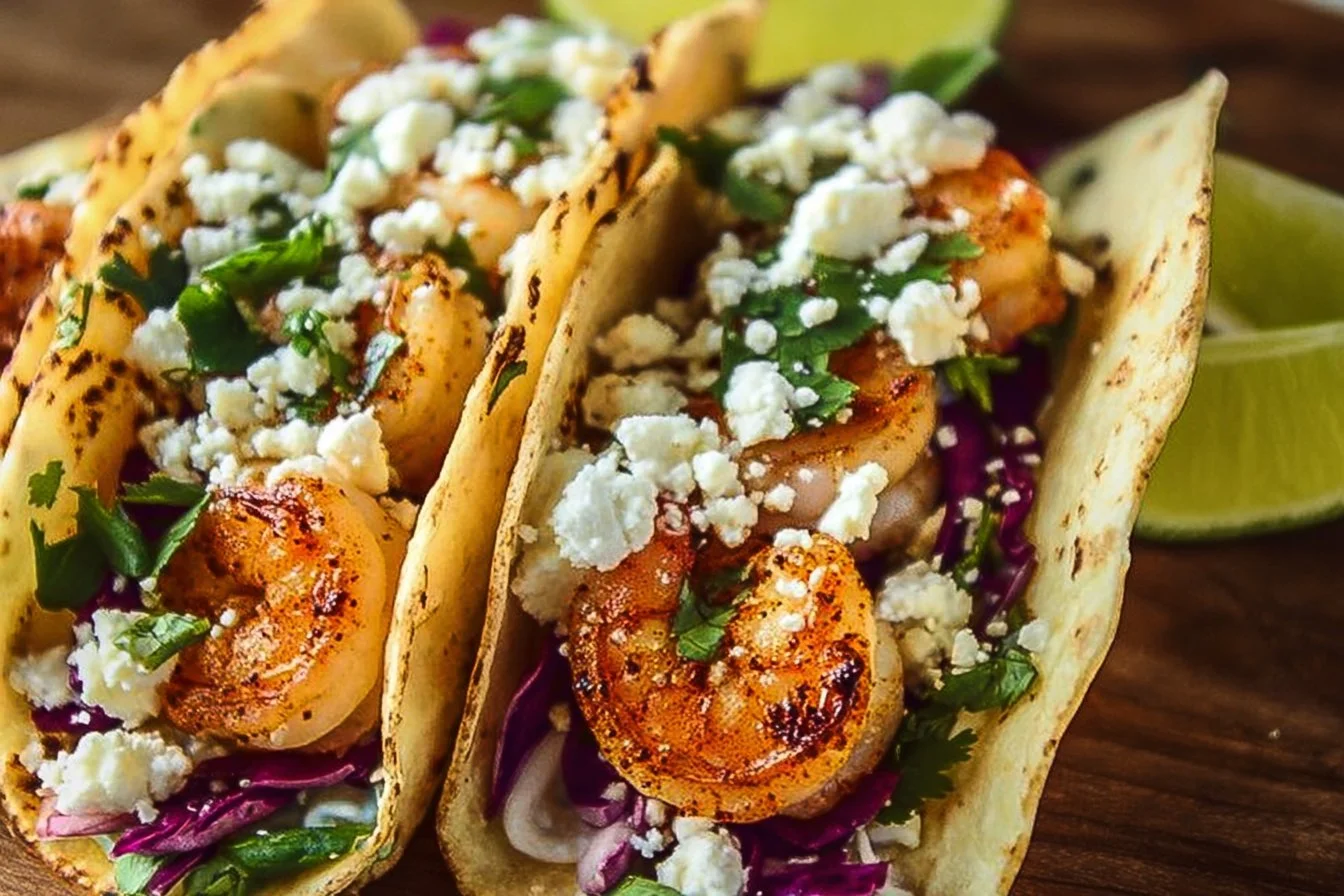 These easy Shrimp Tacos are packed with fresh flavors and only take 20 minutes! Each tortilla is filled w… | Shrimp recipes for dinner, Shrimp recipes easy, Recipes