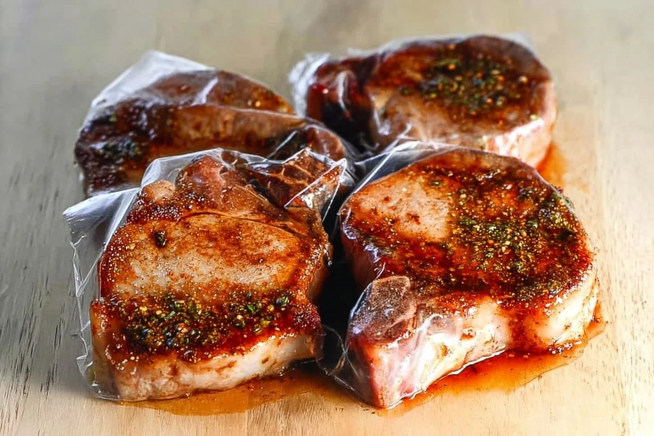 This Pork Chop Marinade infuses pork chops with the best flavor! It's made with just a handful … | Boneless pork chop recipes, Pork recipes, Pork loin chops recipes
