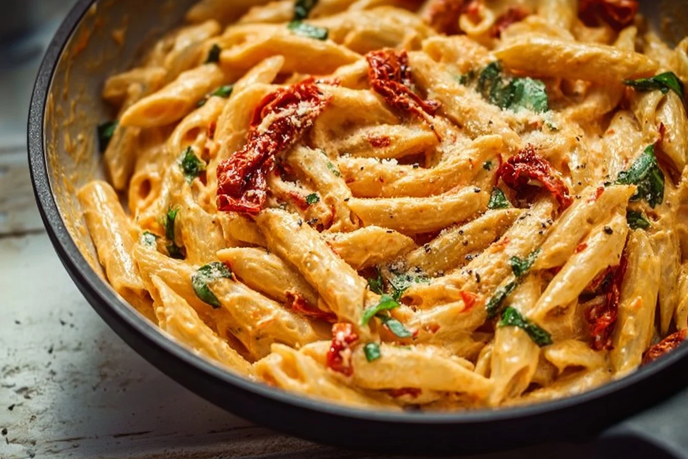 Vegan Creamy Sun Dried Tomato Pasta Recipe