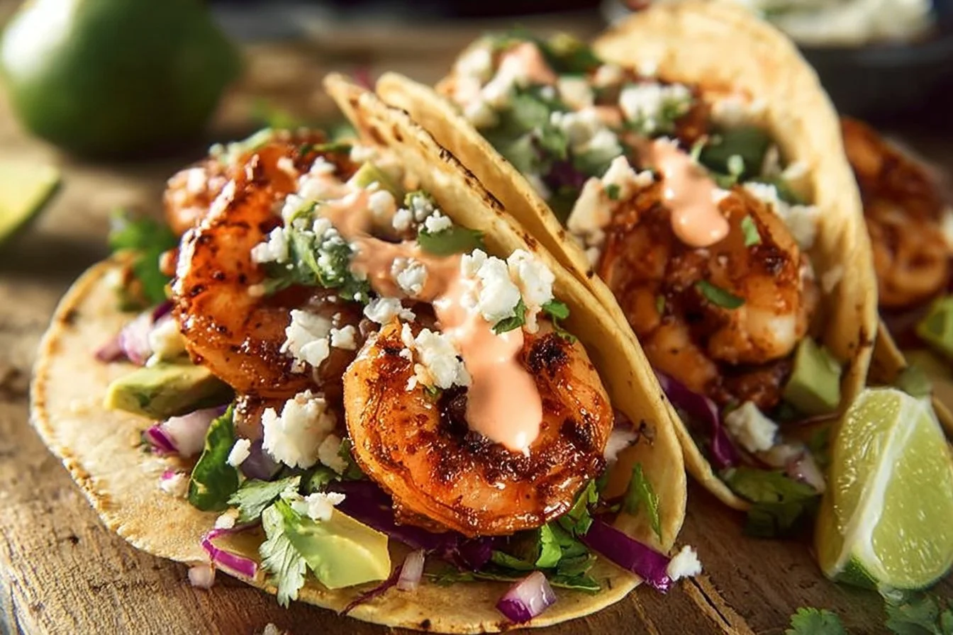Zesty and Creamy Shrimp Tacos