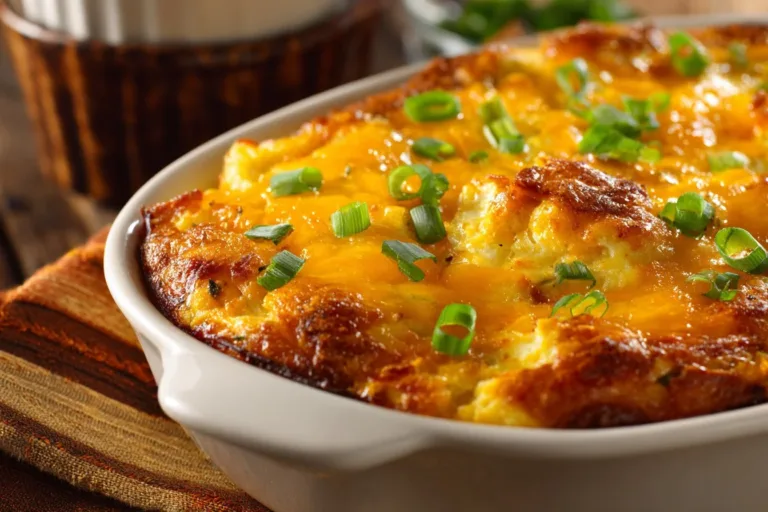Hearty Amish Breakfast Casserole Hash served on a plate.
