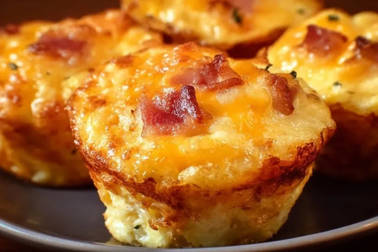 Bacon and cheese breakfast egg muffins fresh out of the oven.