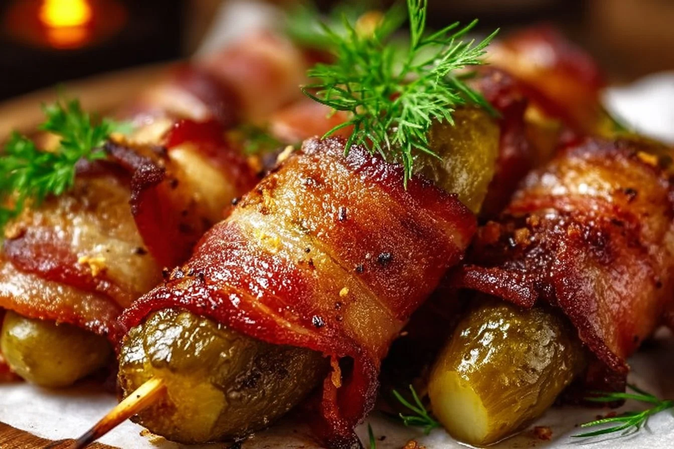 Bacon-Wrapped Pickles Appetizer