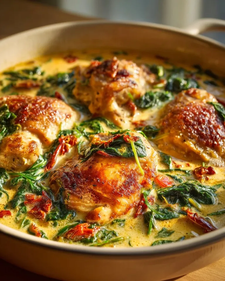 Baked Tuscan Chicken Breast with herbs and tomatoes served on a plate