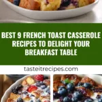Delicious French toast casserole served on a breakfast table