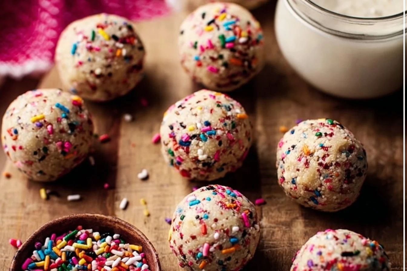 Birthday Cake Batter Protein Balls