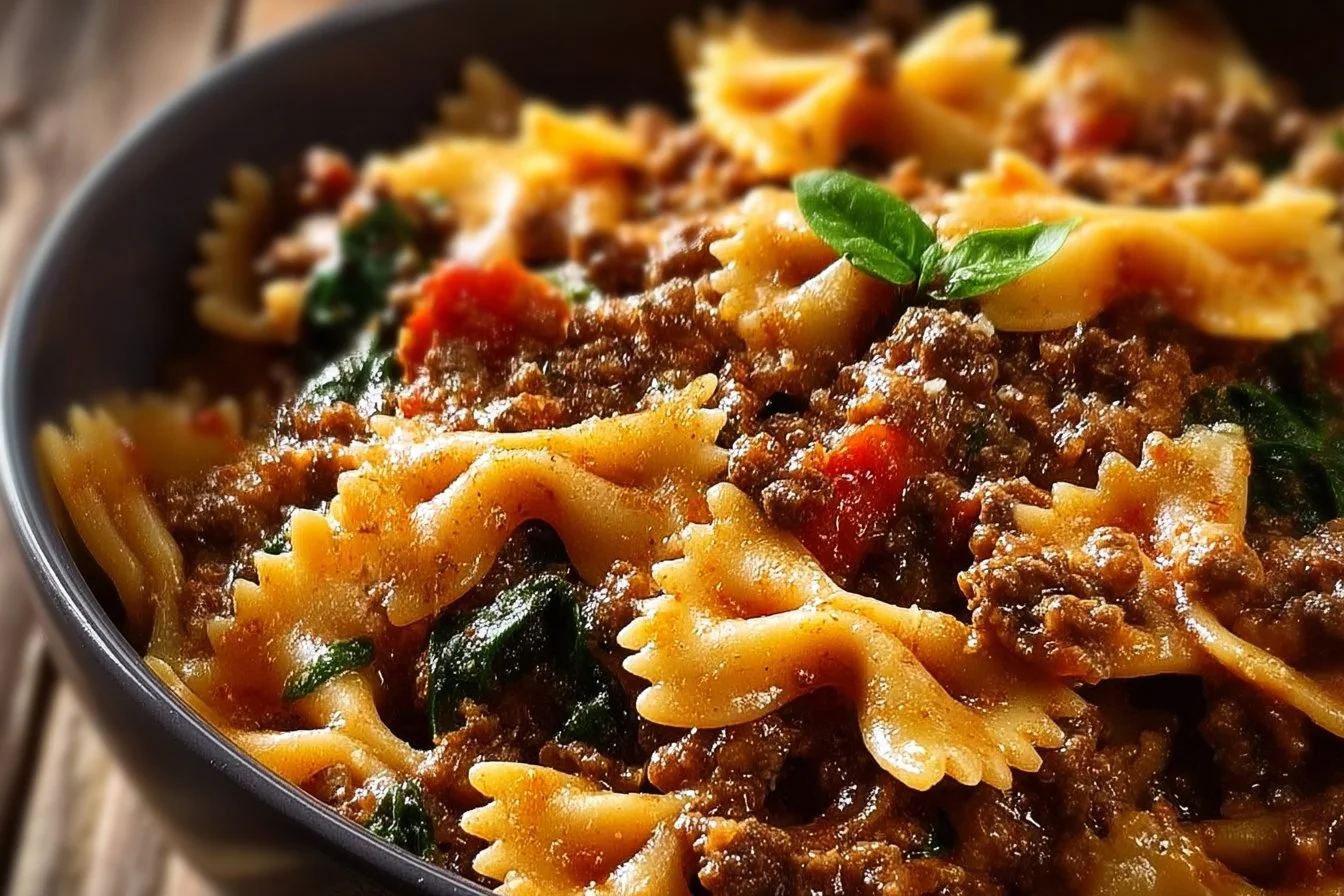 Bowtie Pasta with Ground Beef