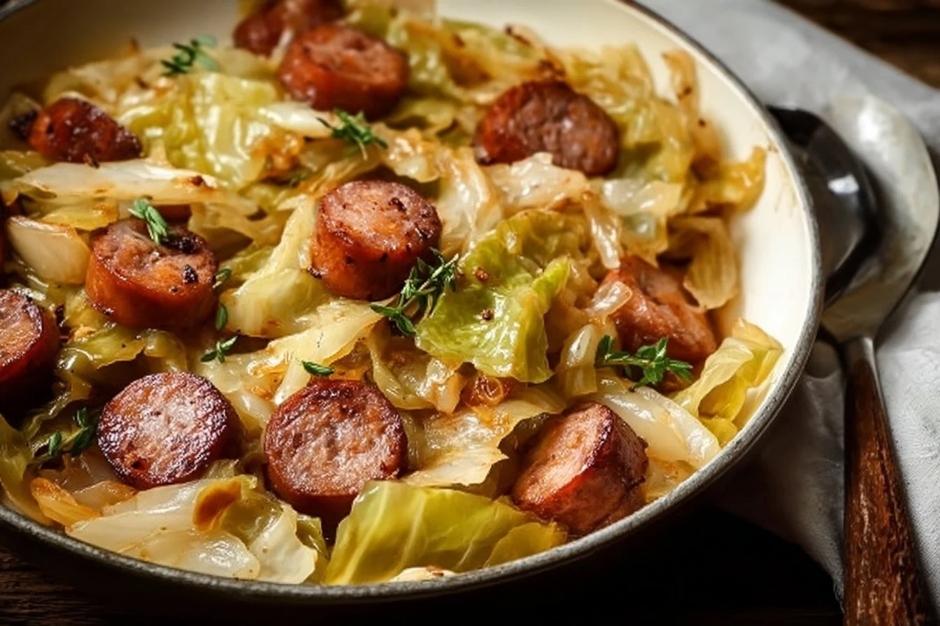 Cabbage and Sausage with Onions