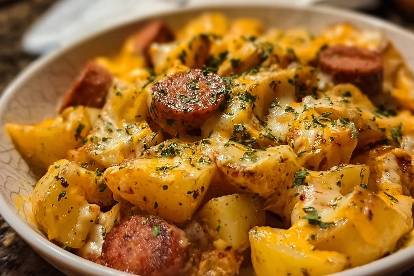 Cheesy Ranch Potatoes and Smoked Sausage
