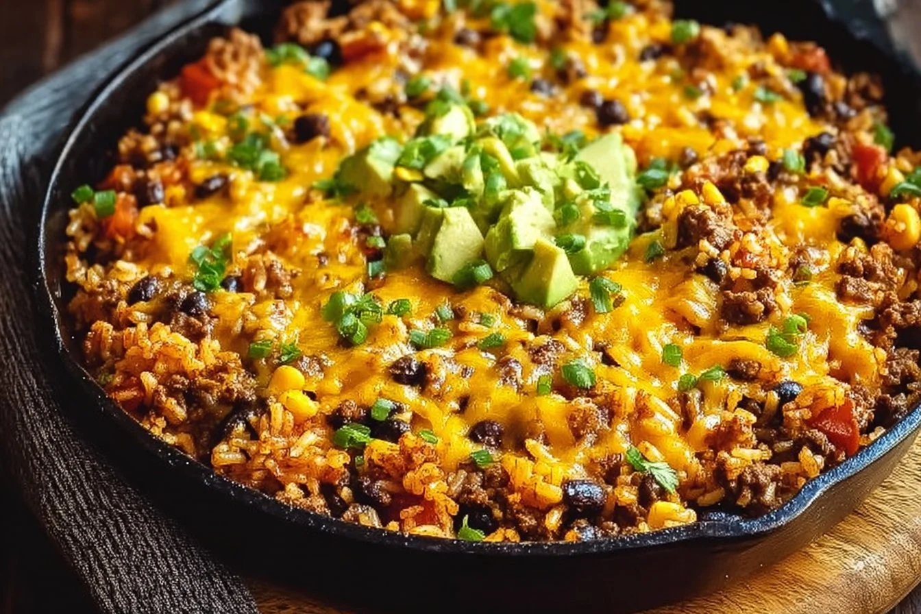 Cheesy Taco Rice Skillet