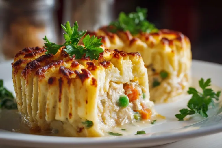 Delicious Chicken Shepherd's Pie served in a charming dish.