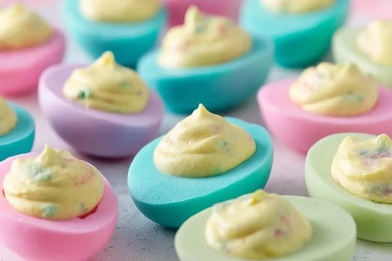 Colorful deviled eggs for Easter celebration