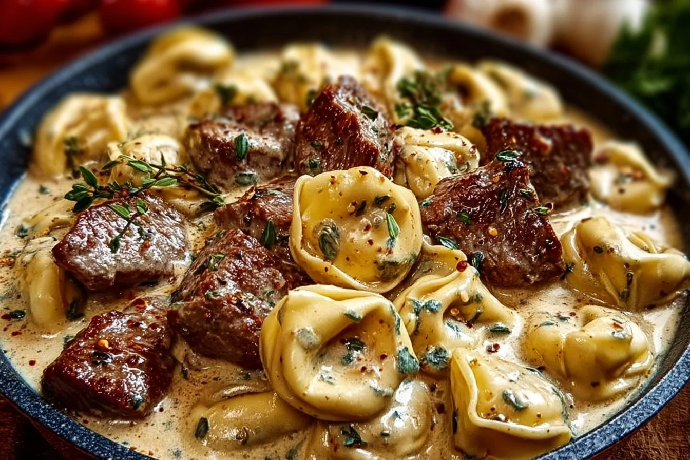 Cracked Garlic Steak Tortellini in Creamhouse Sauce Bliss