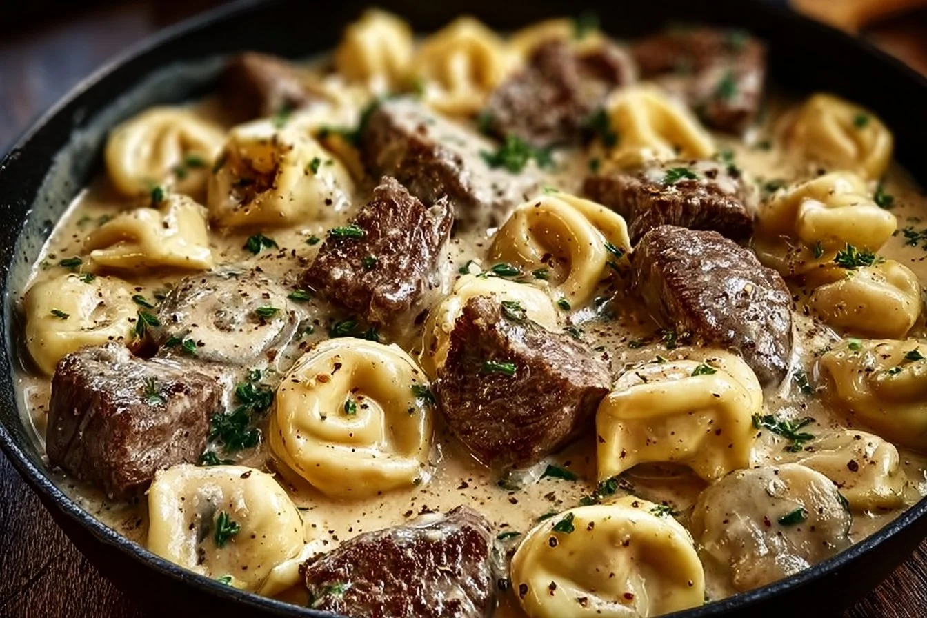 Cracked Garlic Steak Tortellini in Creamhouse Sauce Bliss