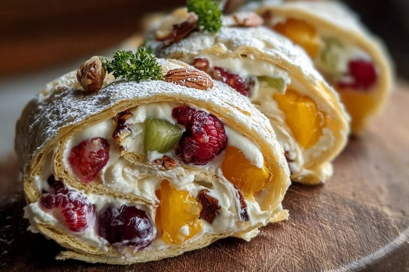 Creamy Fruit Salad Rollups