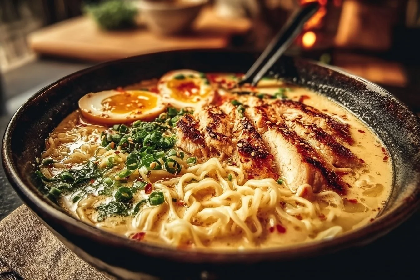 Creamy Garlic Chicken Ramen