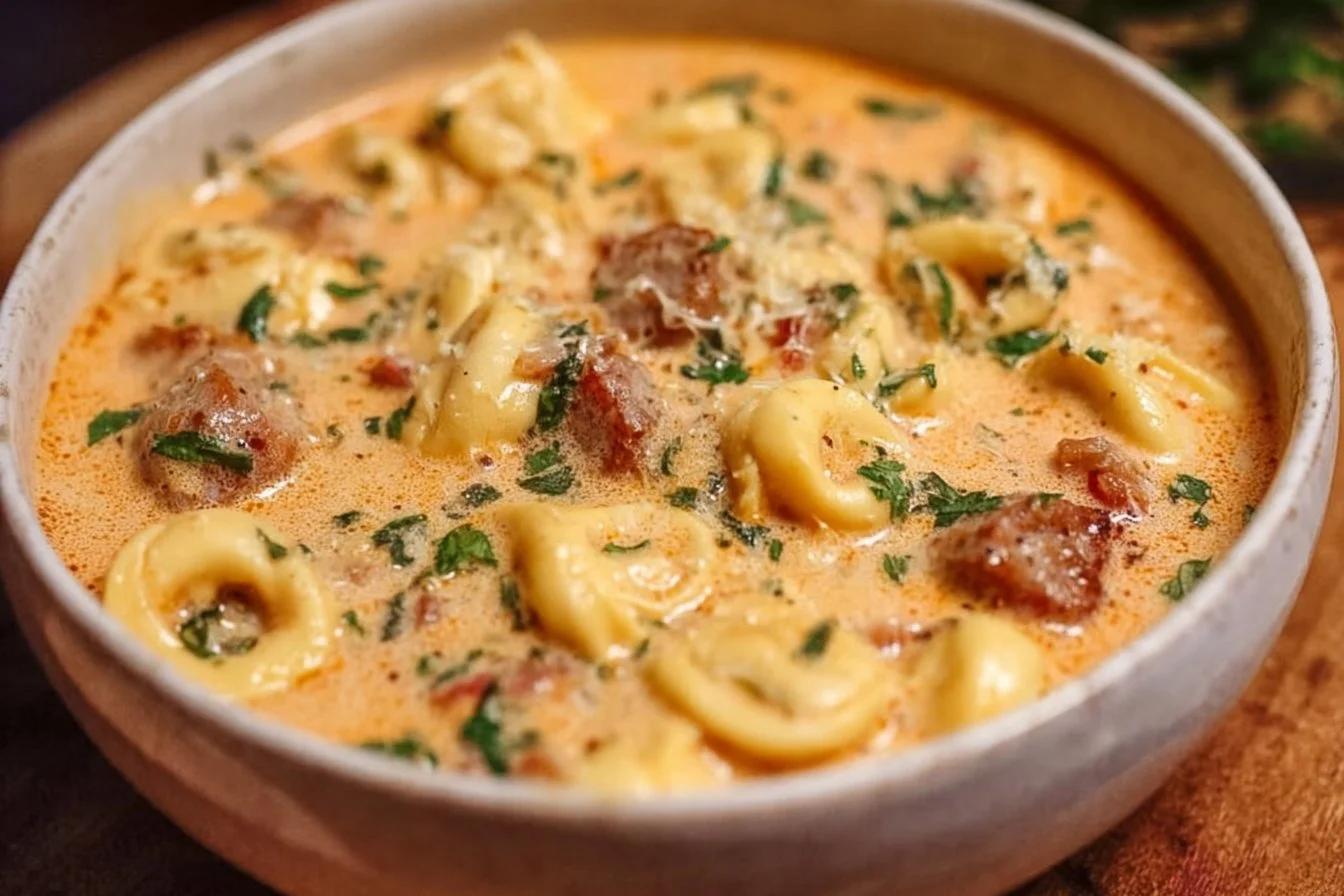 Creamy Tortellini Soup with Sausage