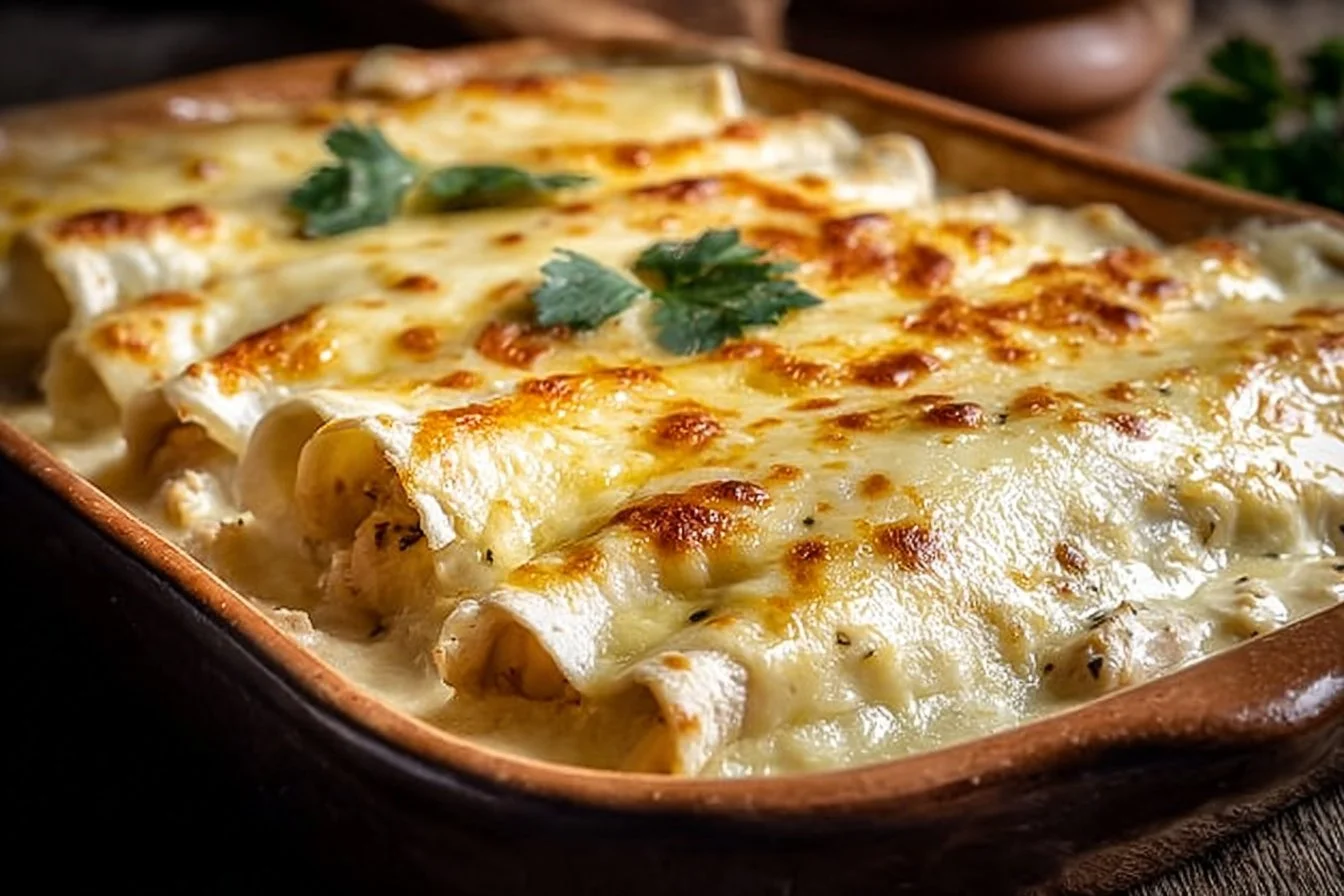 Creamy White Chicken Enchiladas