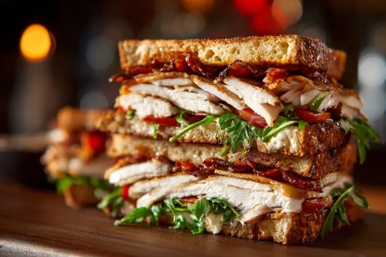 Crispy Turkey Melt sandwich with turkey, melted cheese, and toasted bread