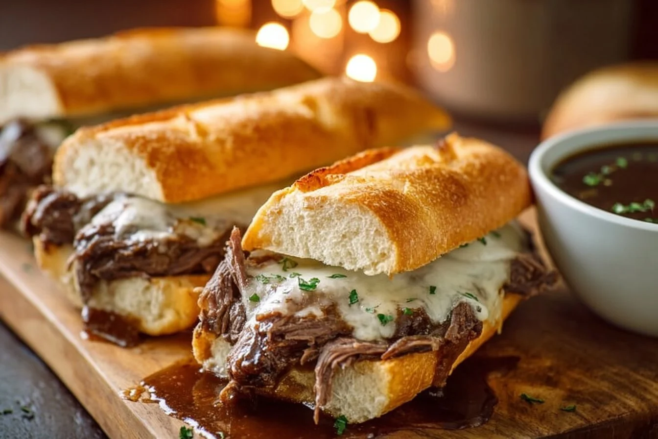 Crockpot French Dip Sandwiches