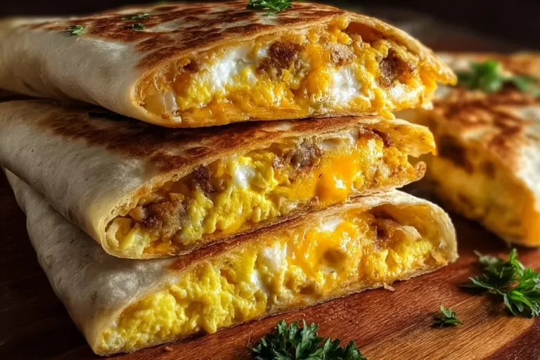 Delicious Crunchwraps filled with eggs and cheddar cheese