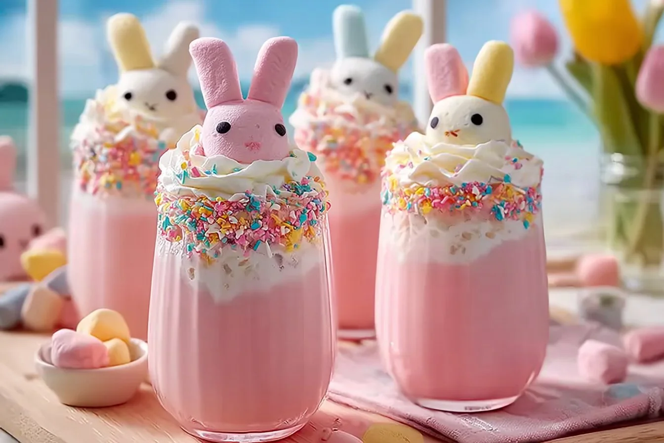 Colorful Easter Bunny Punch served in a festive glass for Easter celebrations.